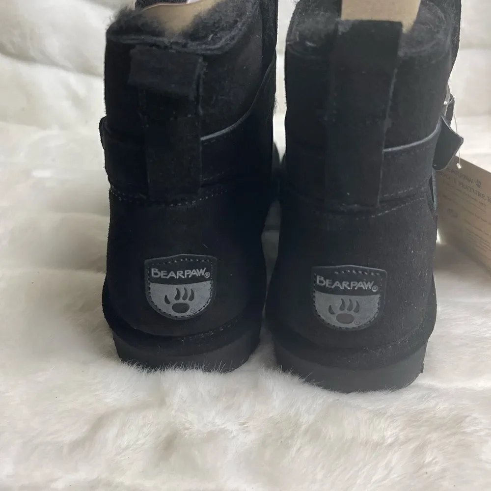 NWBox BEARPAW Emersyn Suede black Ankle Boots with Never wet Technology …